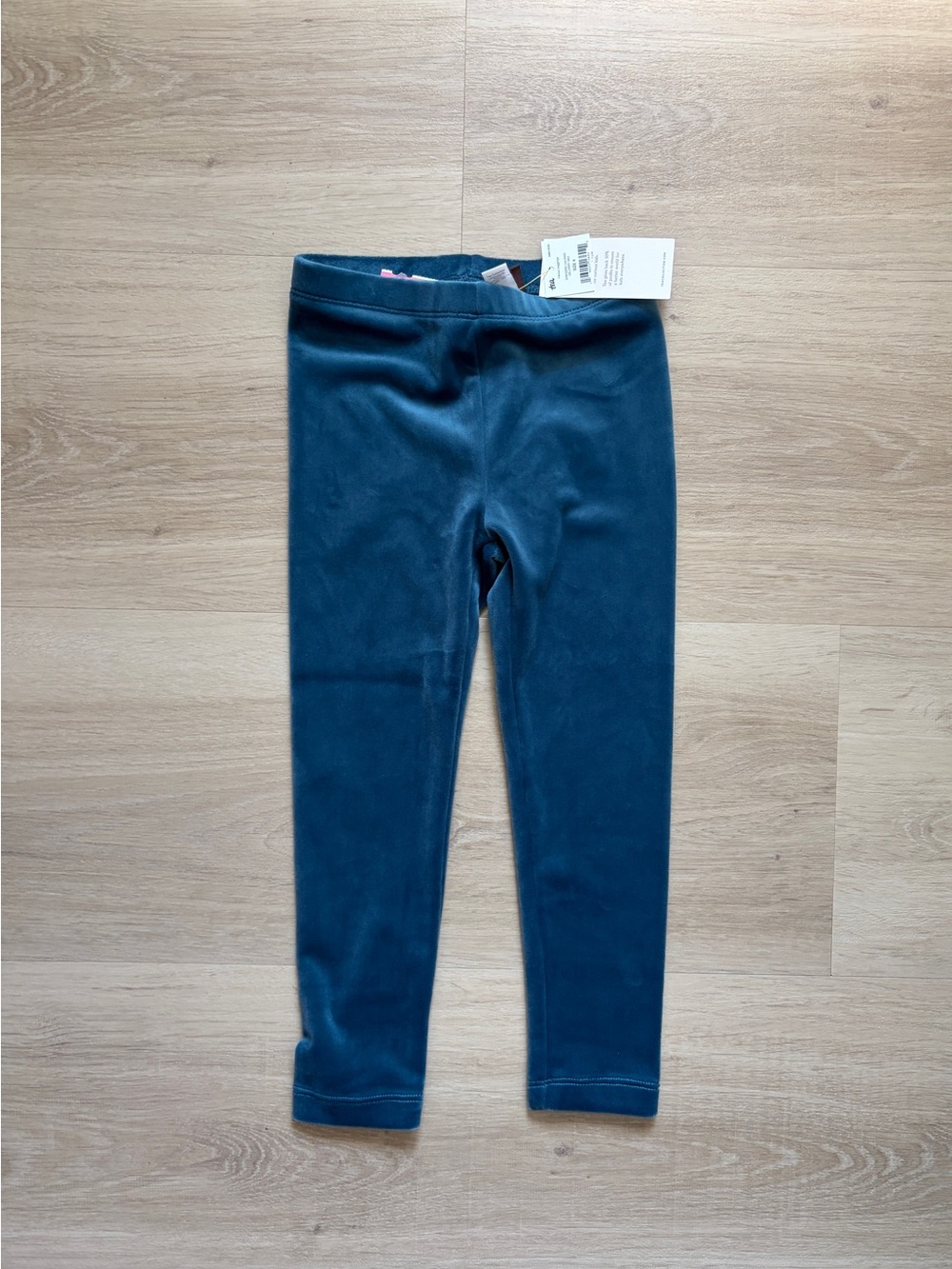 Tea Collection Teal Velour Leggings Girls 4 NWT
